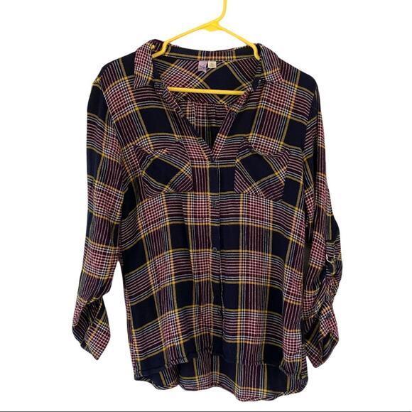 Francesca’s Spring In Tow Flannel Button Down - Picture 10 of 10